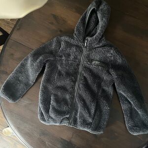 Eddie Bauer Kids Charcoal Gray Sherpa Hooded Zip Jacket